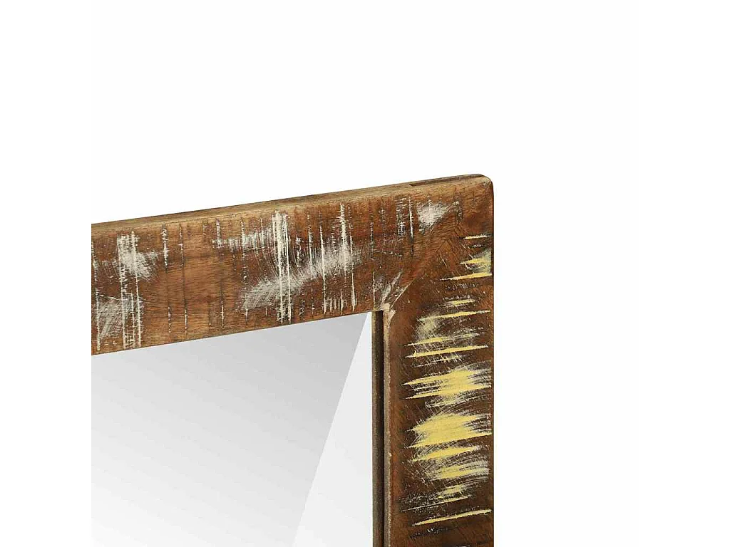 Miroir de salle de bain avec miroir Marron Bois massif récupéré