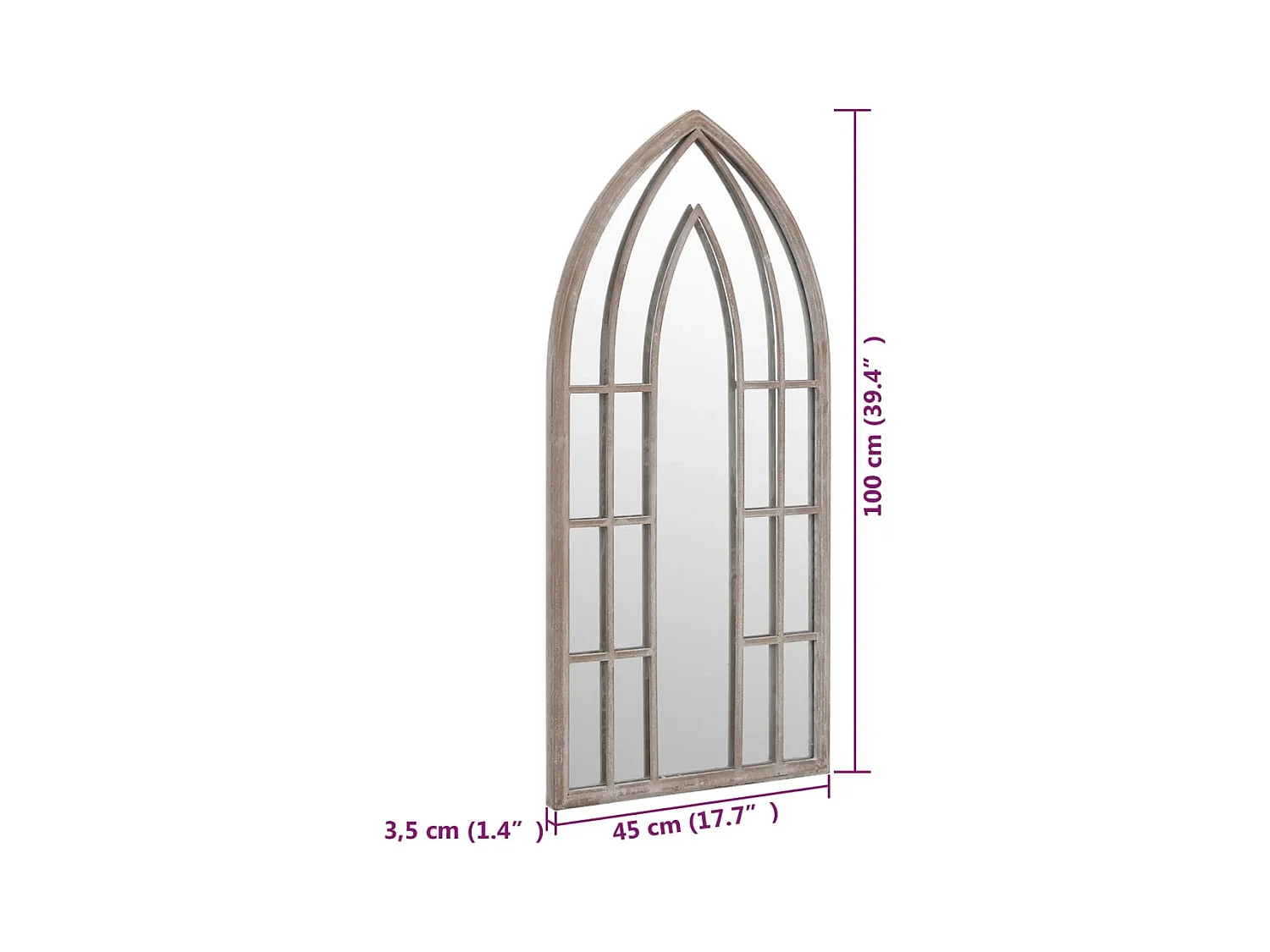 Tuinspiegel Zand 100x45cm IJzer voor buitengebruik