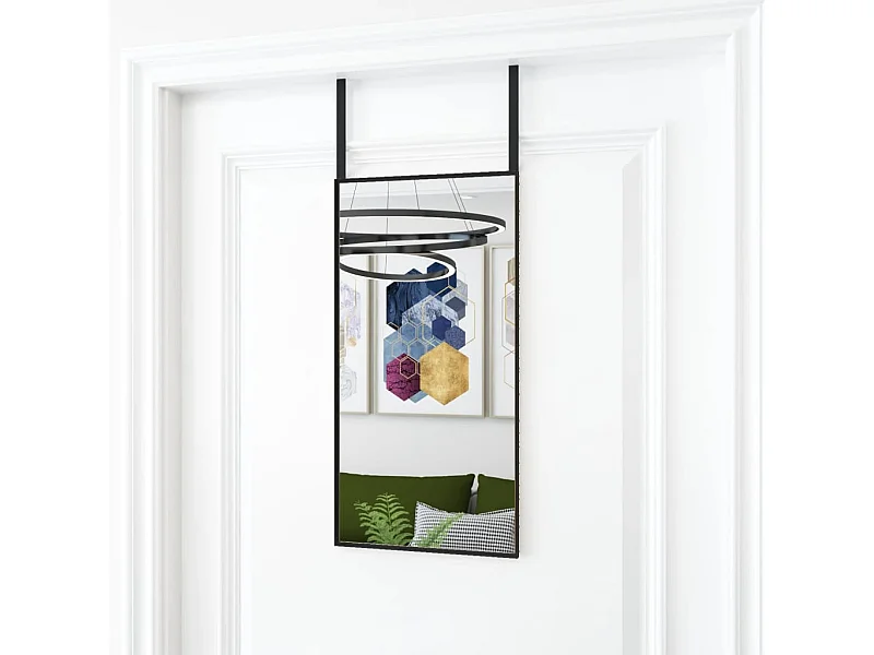 Zwarte buitenspiegel 30x60 cm Glas en aluminium