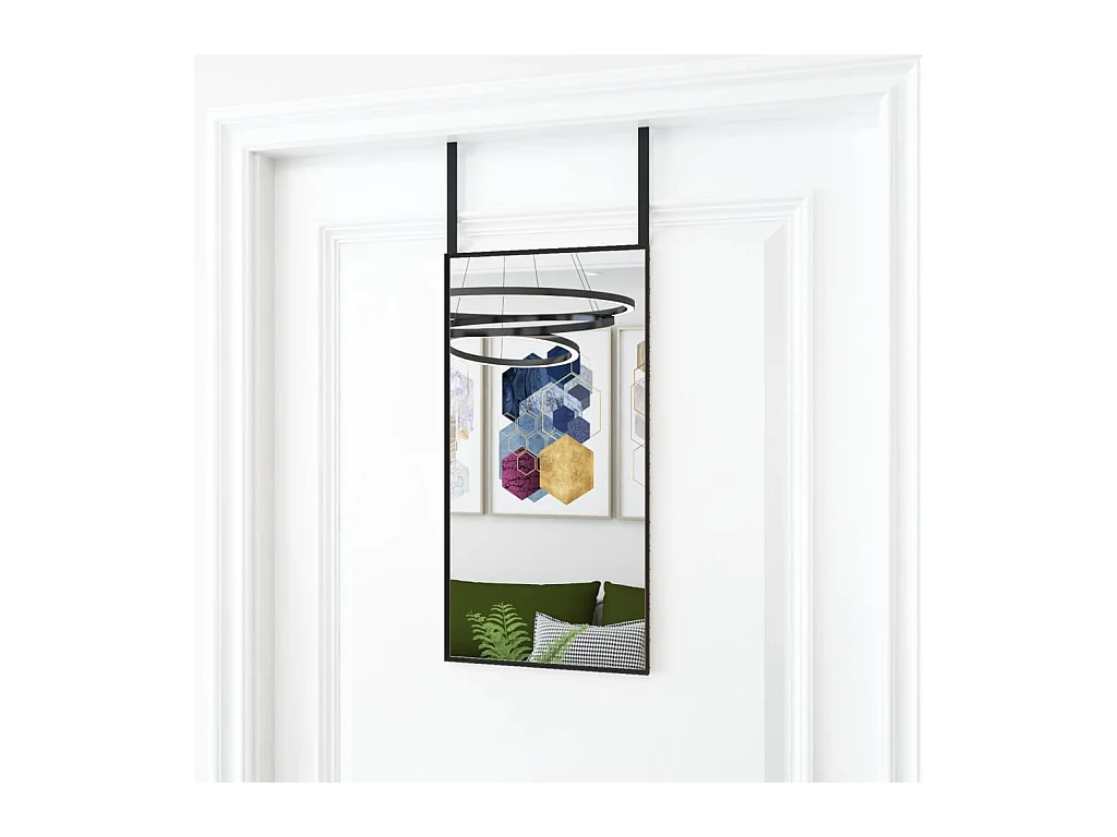 Specchio porta nero 30x60 cm Vetro e alluminio