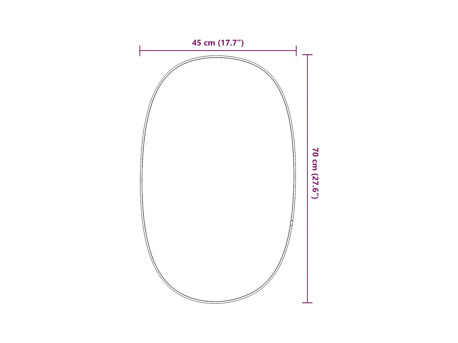 Miroir mural Doré 70x45 cm