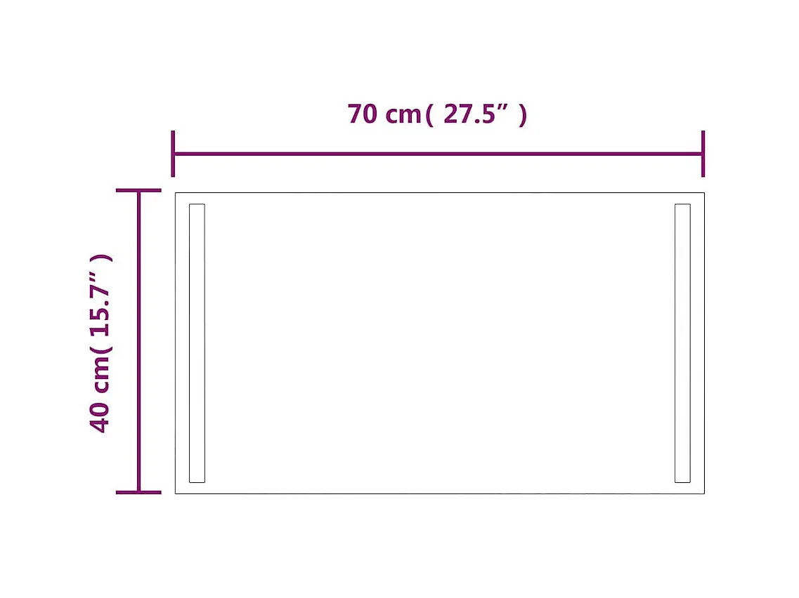 Miroir de salle de bain à LED 70x40 cm