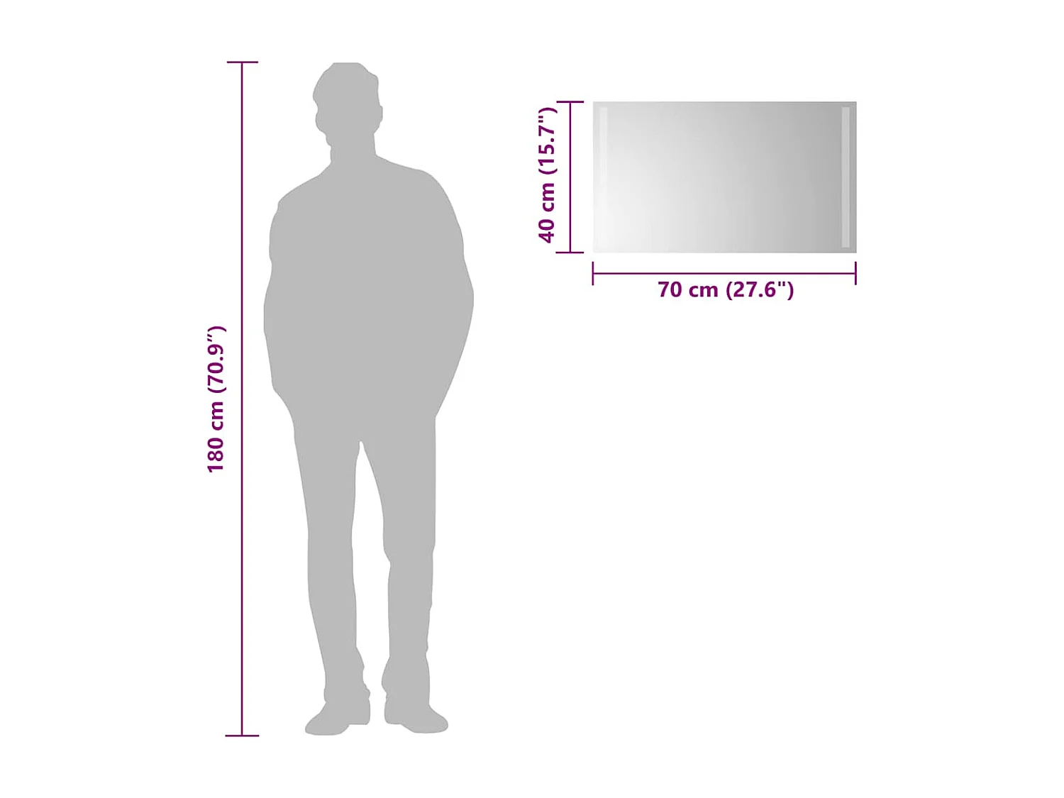 Miroir de salle de bain à LED 70x40 cm