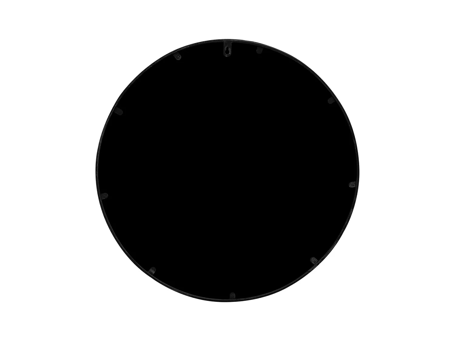 Zwarte tuinspiegel 40x2,5 cm ijzer rond voor buitengebruik