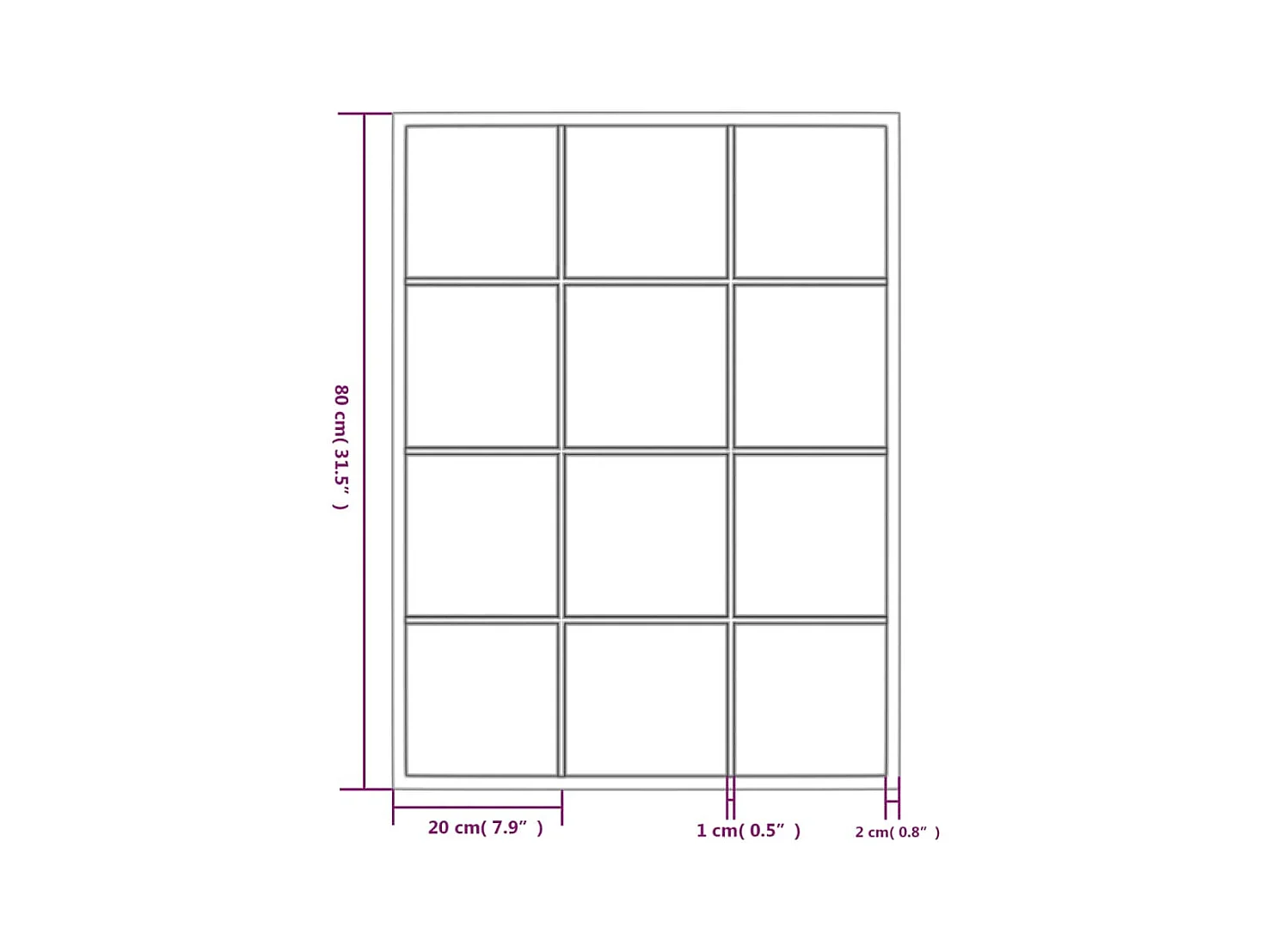 Wandspiegels 2 stuks zwart 80x60 cm metaal