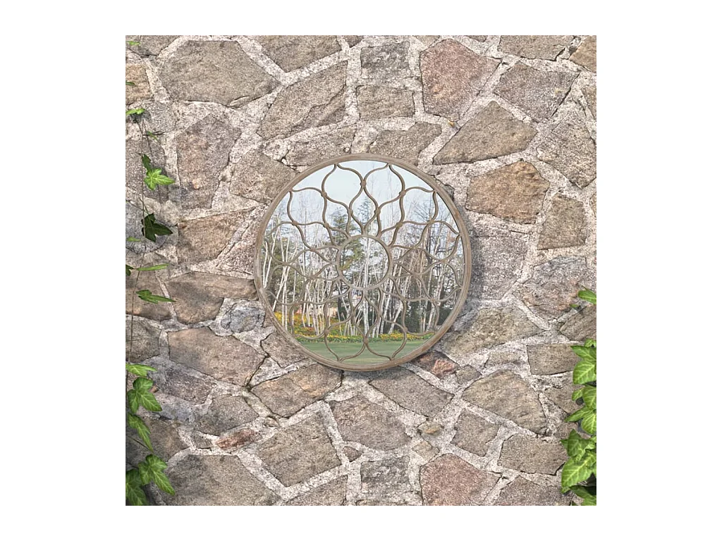 Miroir de jardin Sable 40x3 cm Fer Rond utilisation extérieure