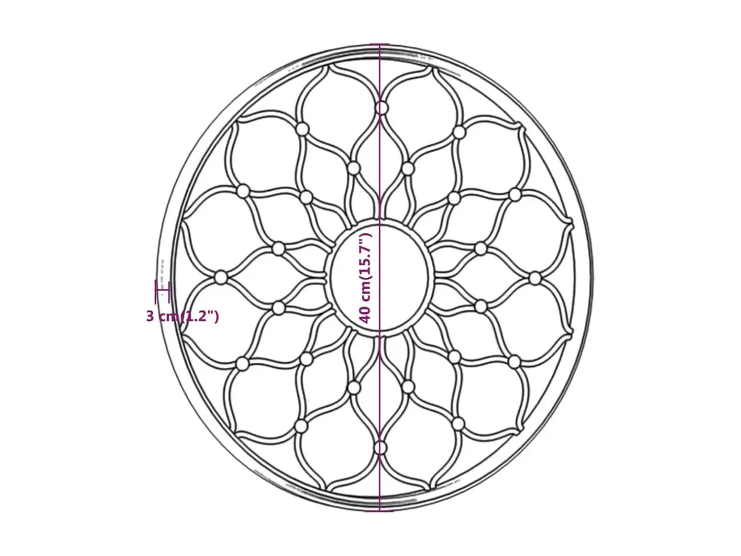 Miroir de jardin Sable 40x3 cm Fer Rond utilisation extérieure
