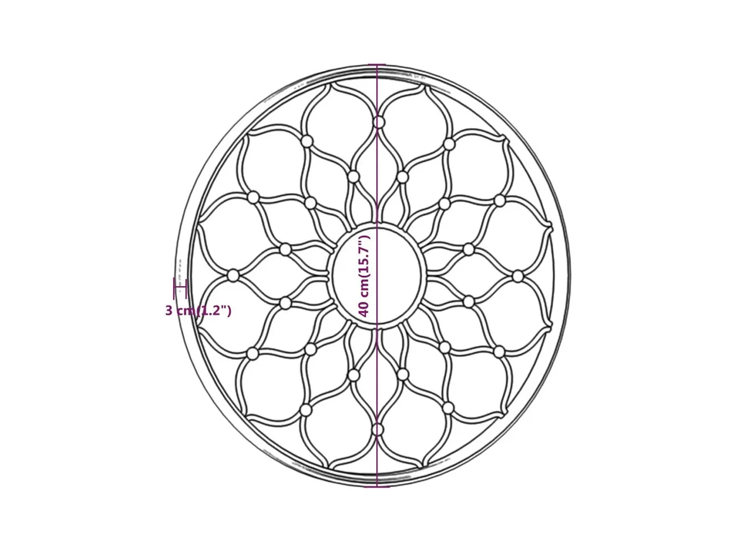 Tuinspiegel Zand 40x3 cm IJzer Rond Buitengebruik