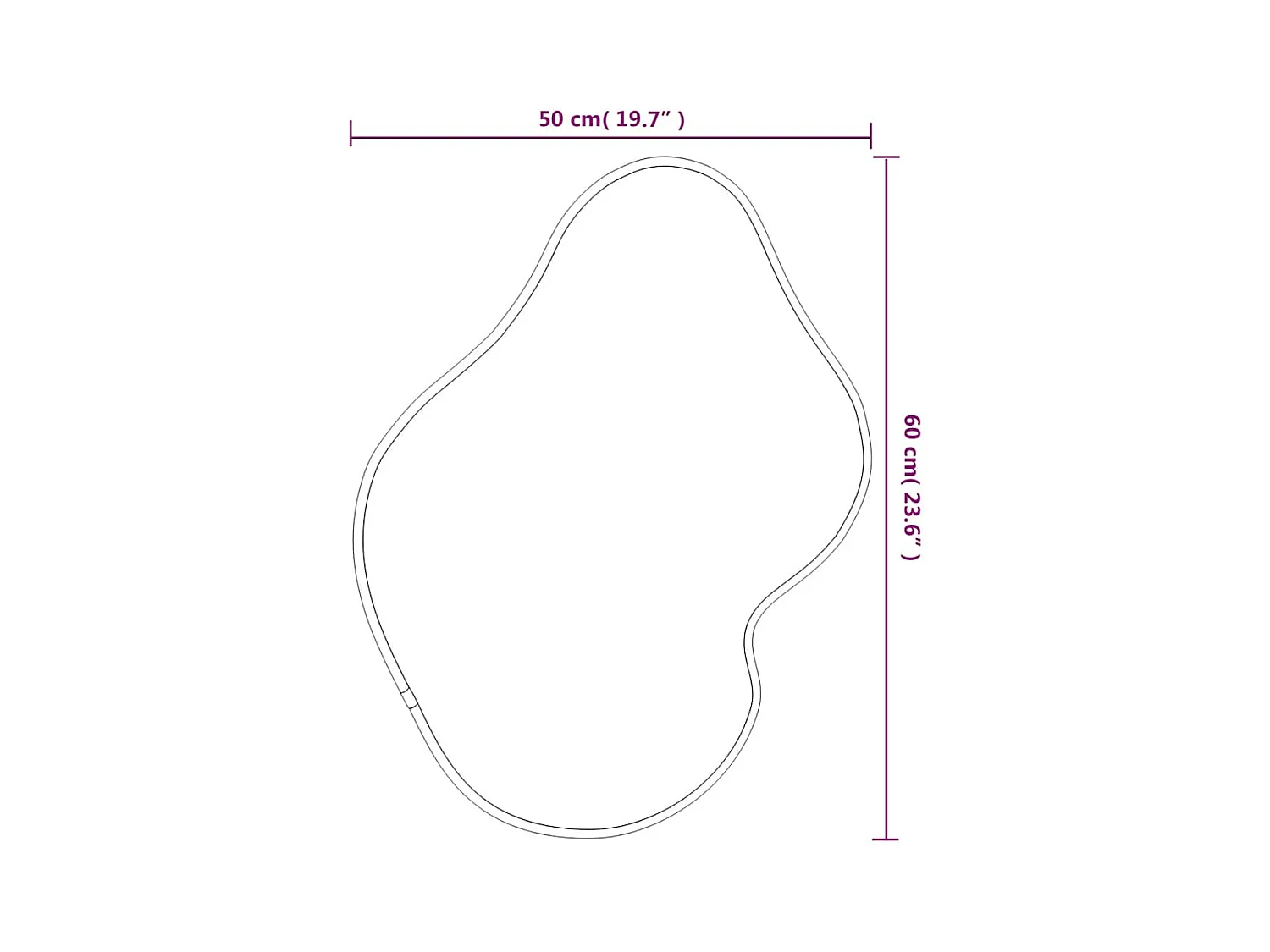 Zwarte wandspiegel 60x50 cm