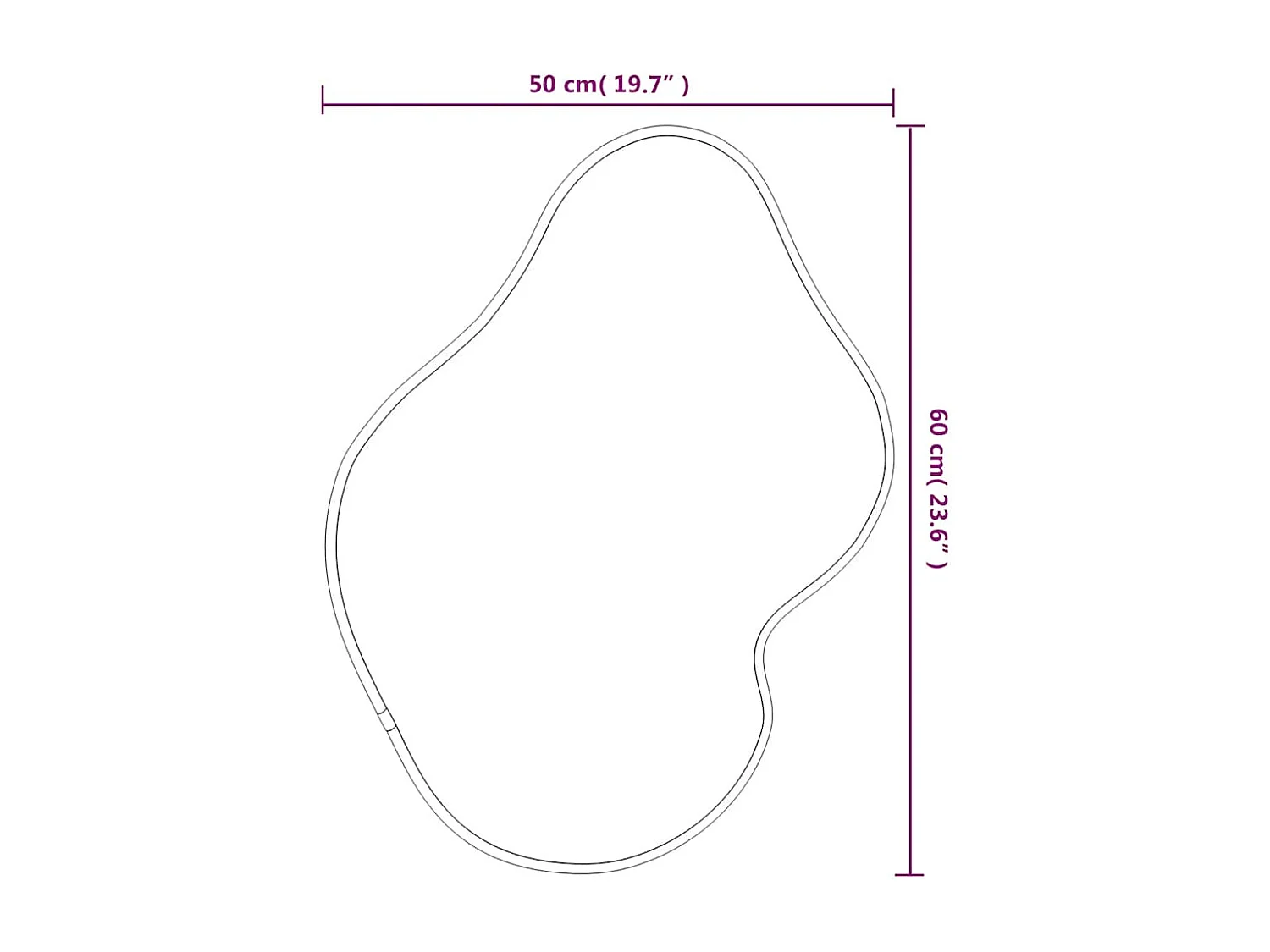 Miroir mural Noir 60x50 cm