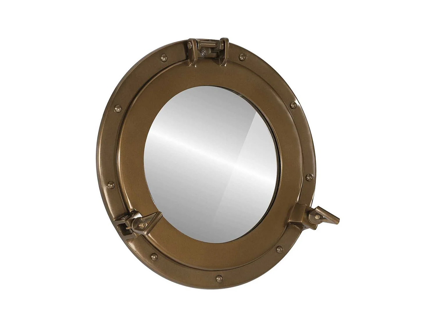 Miroir en forme de hublot mural Ø38 cm aluminium et verre