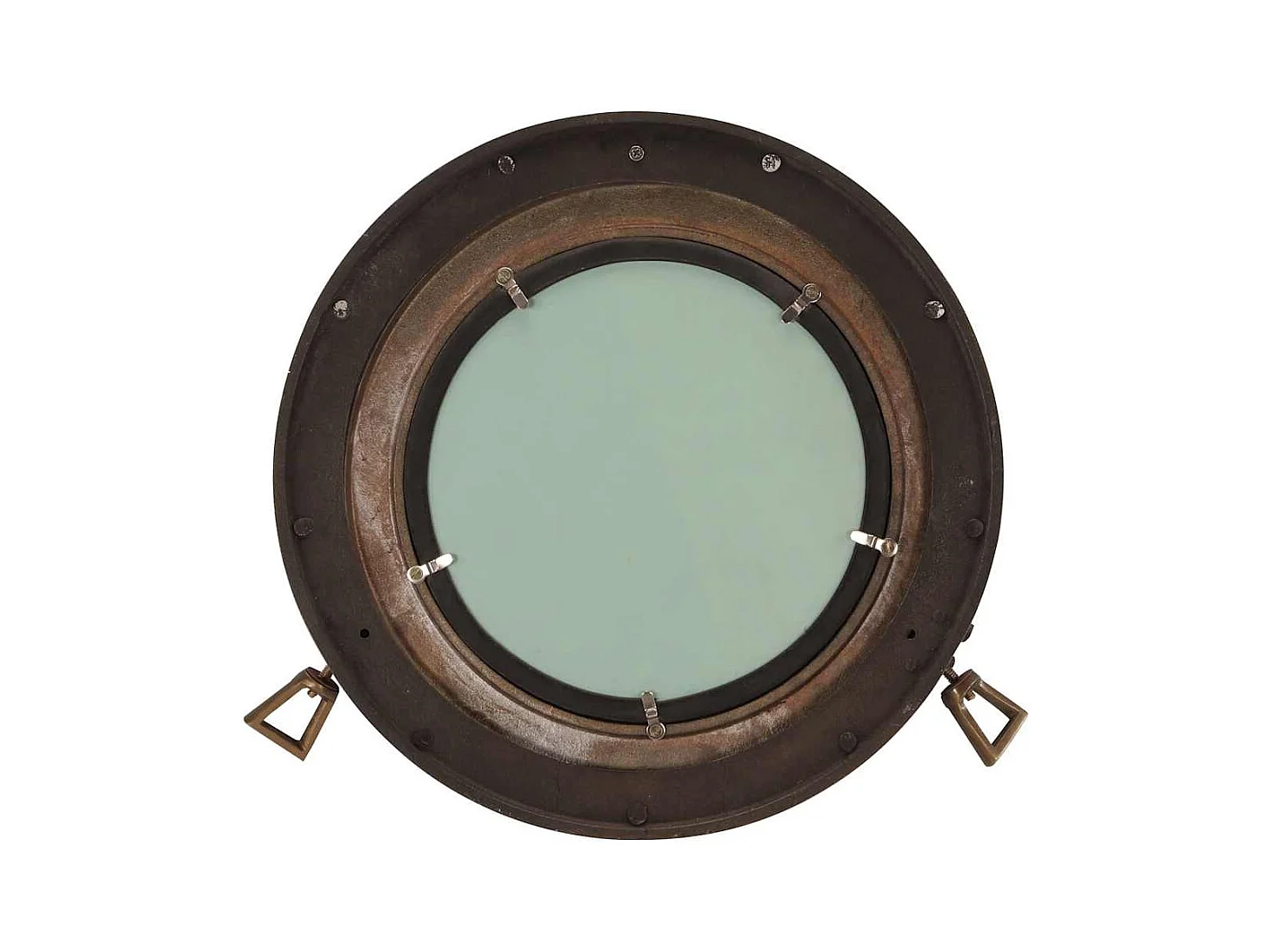 Miroir en forme de hublot mural Ø38 cm aluminium et verre