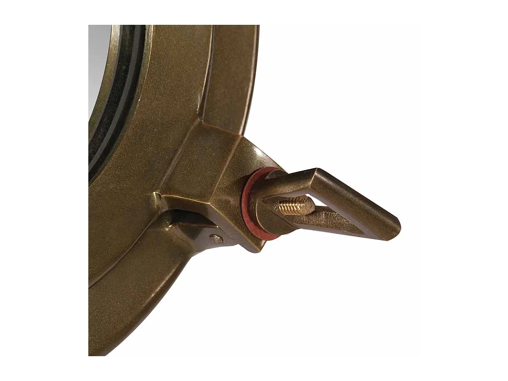 Miroir en forme de hublot mural Ø38 cm aluminium et verre