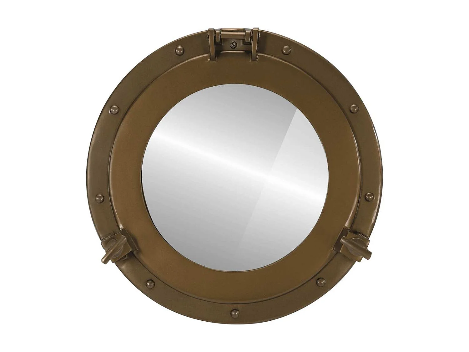 Miroir en forme de hublot mural Ø38 cm aluminium et verre