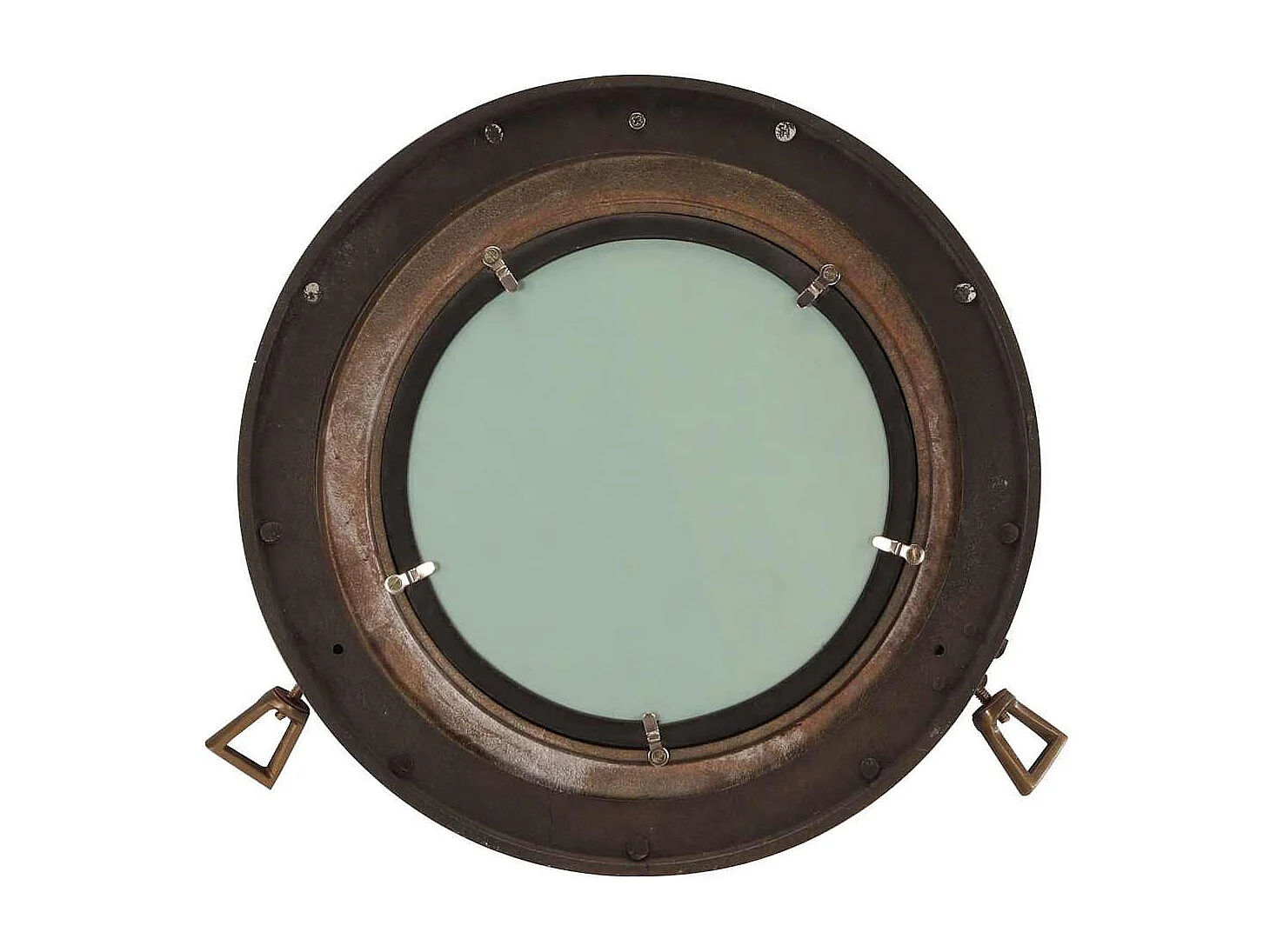 Miroir en forme de hublot mural Ø38 cm aluminium et verre