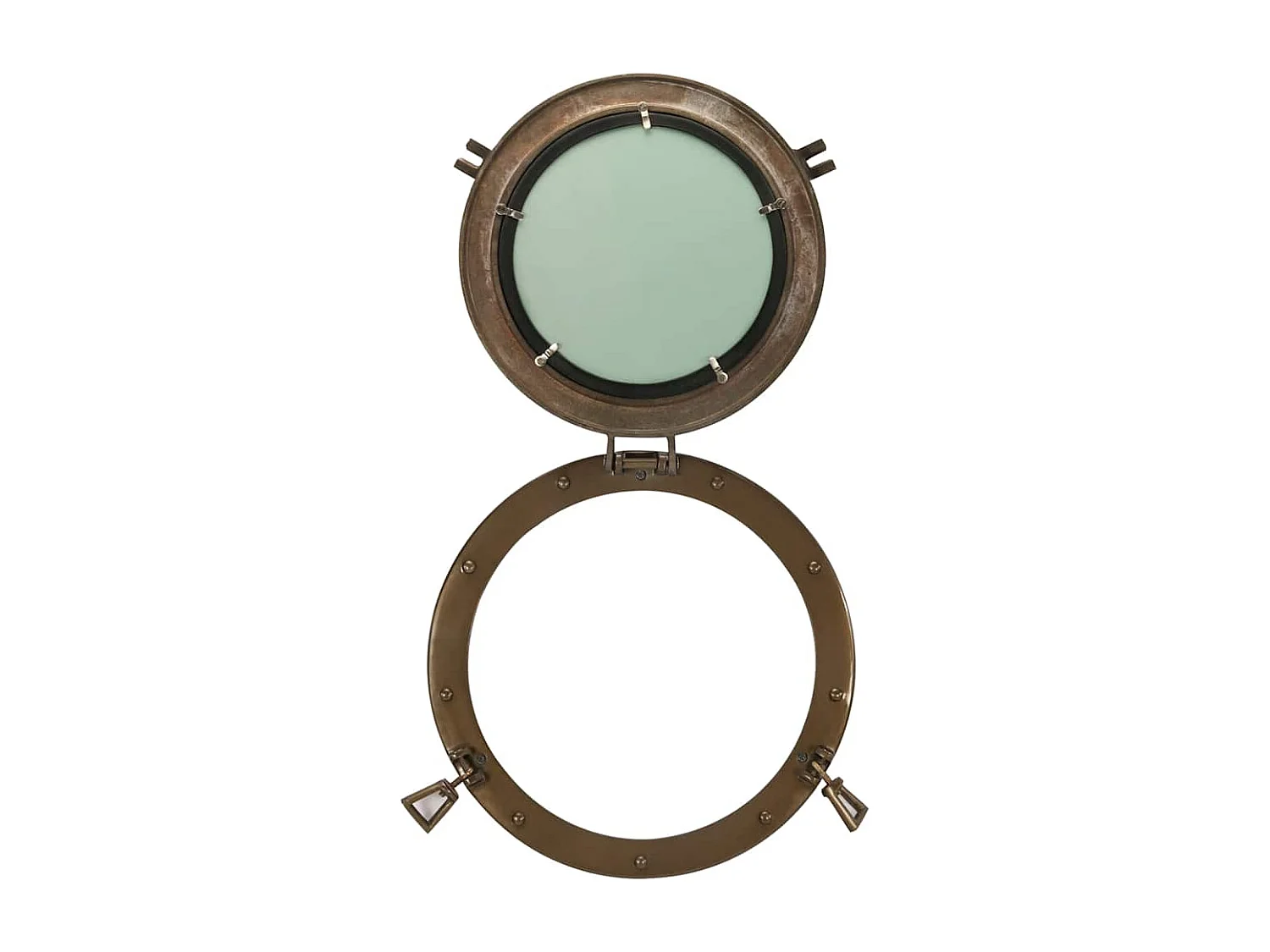 Miroir en forme de hublot mural Ø38 cm aluminium et verre