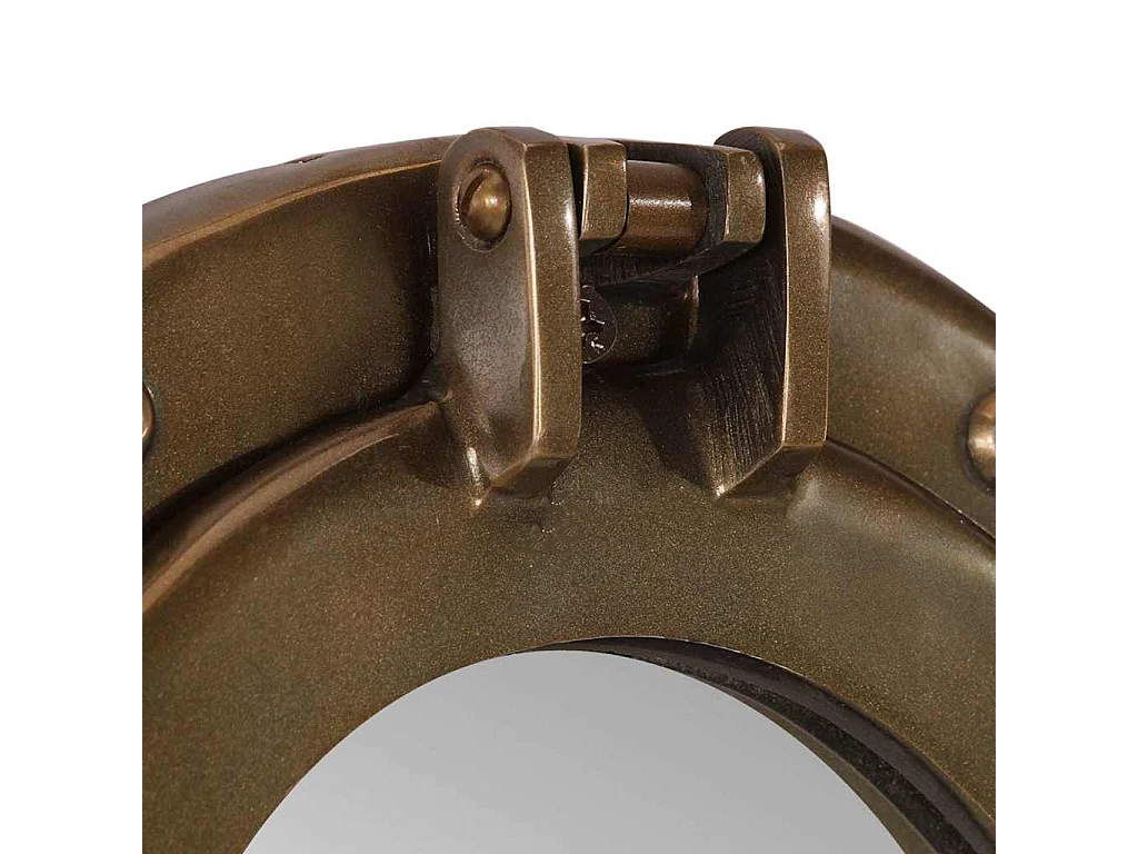 Miroir en forme de hublot mural Ø38 cm aluminium et verre