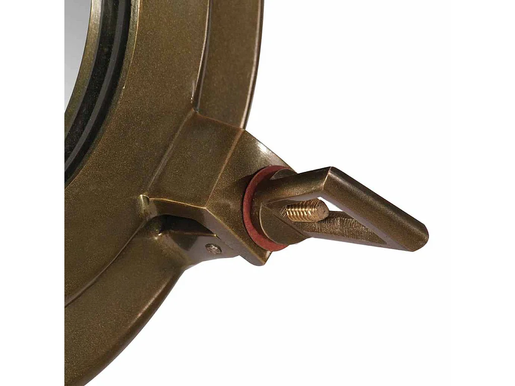 Miroir en forme de hublot mural Ø38 cm aluminium et verre