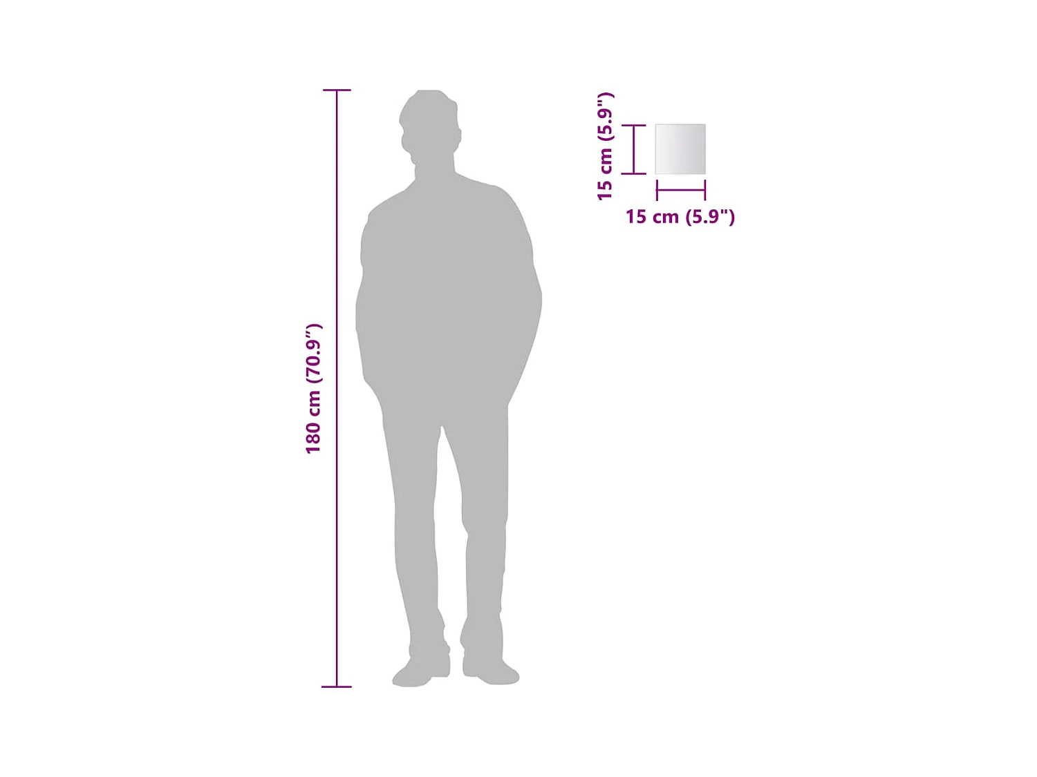 Spiegelfliesen 24 Stück Quadratisches Glas