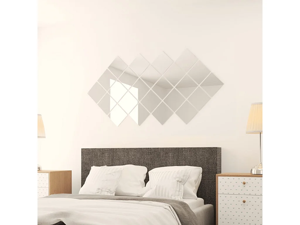Azulejo de espejo de vidrio cuadrado de 24 piezas