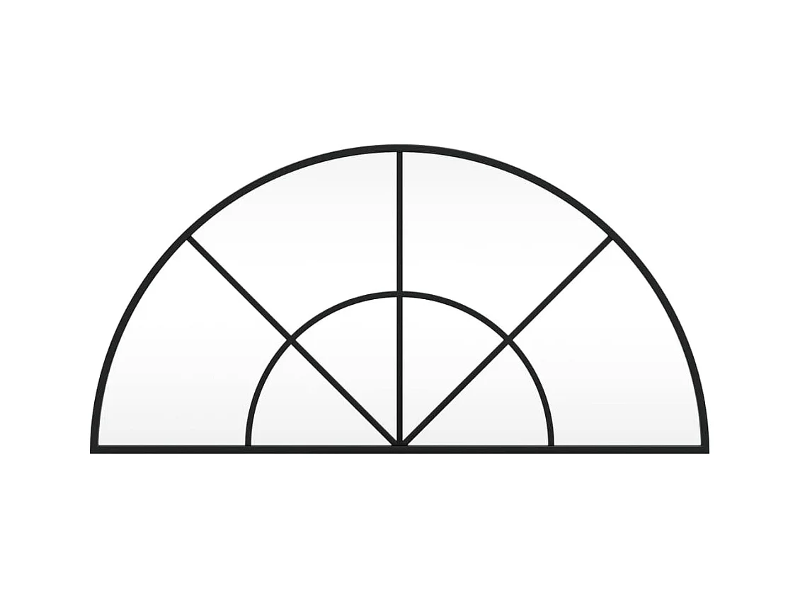 Specchio da parete nero 80x40 cm arco in ferro