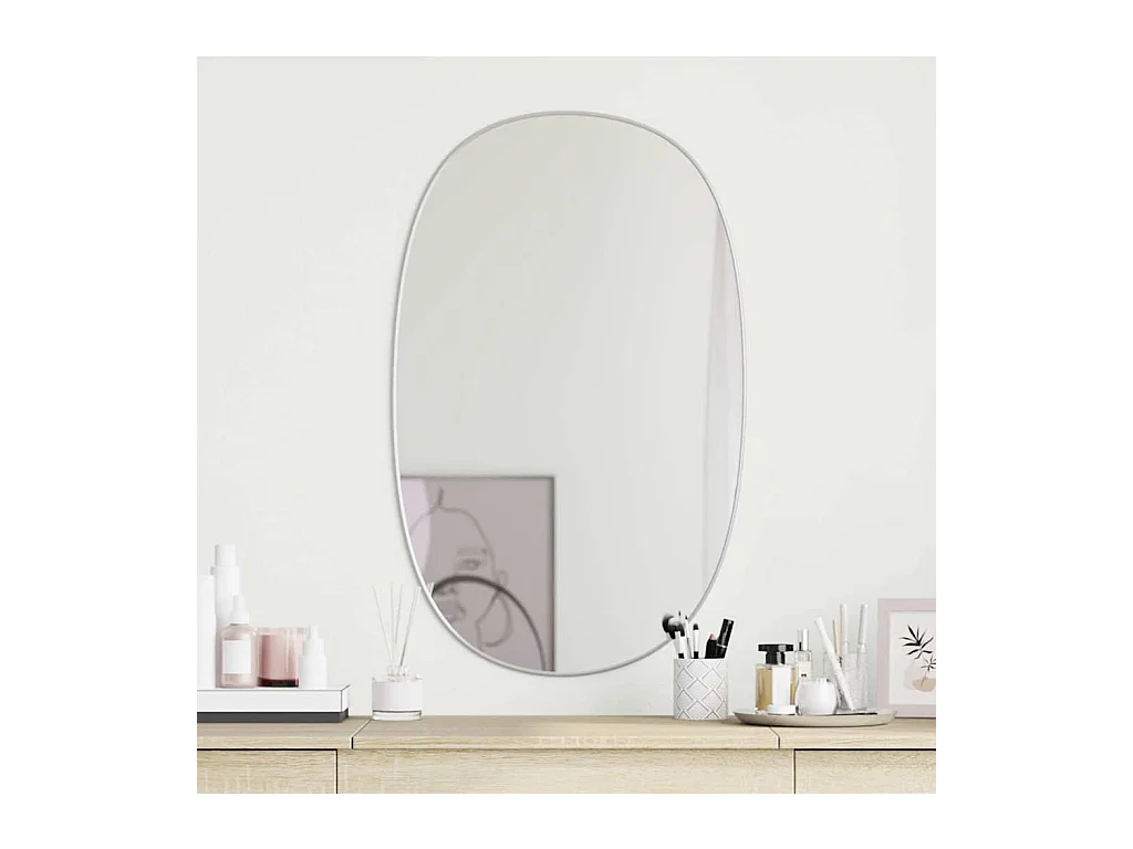 Specchio da parete argentato 80x50 cm