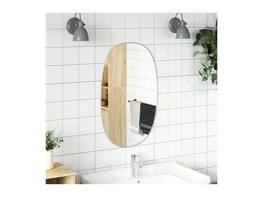 Specchio da parete argentato 80x50 cm