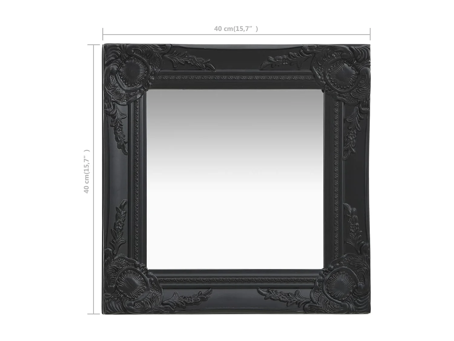 Specchio da parete in stile barocco 40x40 cm nero