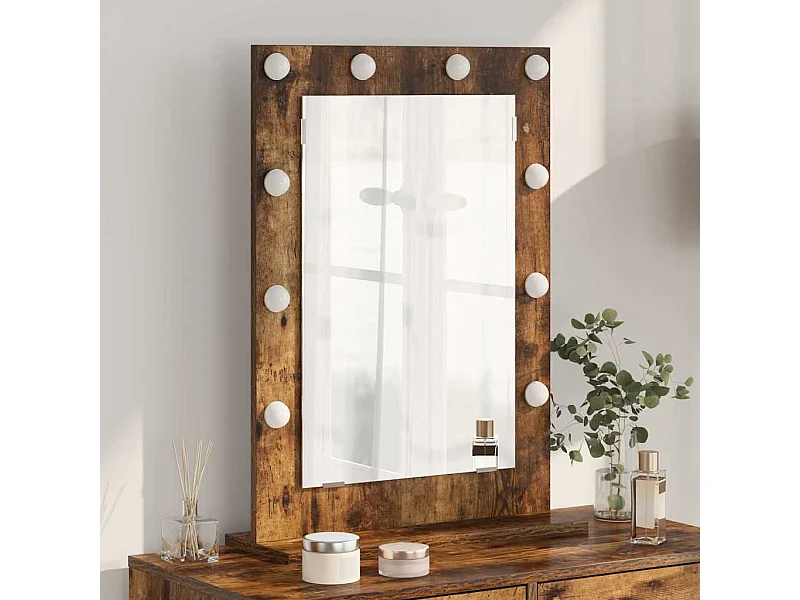 Miroir de vanité avec miroir Chêne fumé 70 x 50 x 18 cm