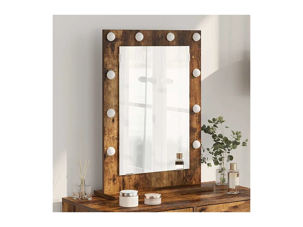 Miroir de vanité avec miroir Chêne fumé 70 x 50 x 18 cm