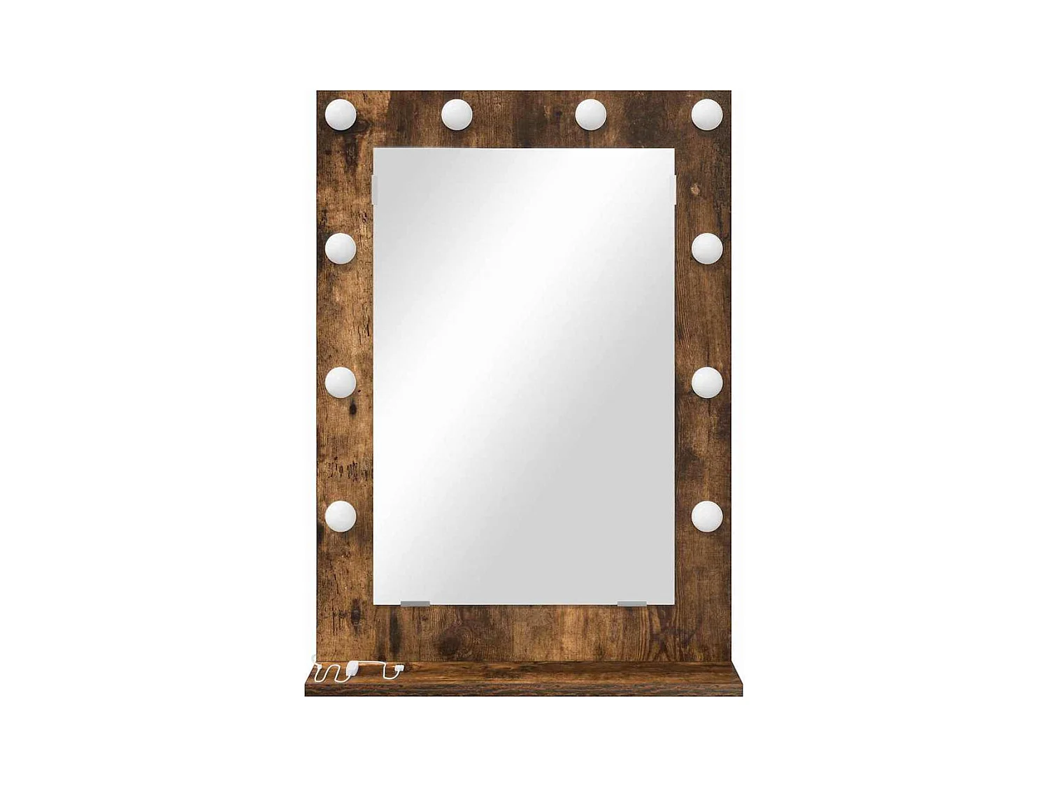 Miroir de vanité avec miroir Chêne fumé 70 x 50 x 18 cm