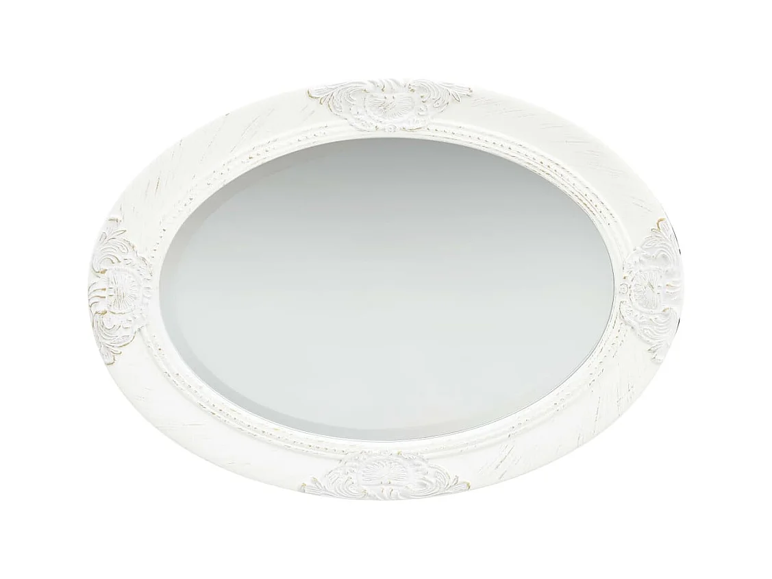 Espejo de pared estilo barroco 50x70 cm Blanco