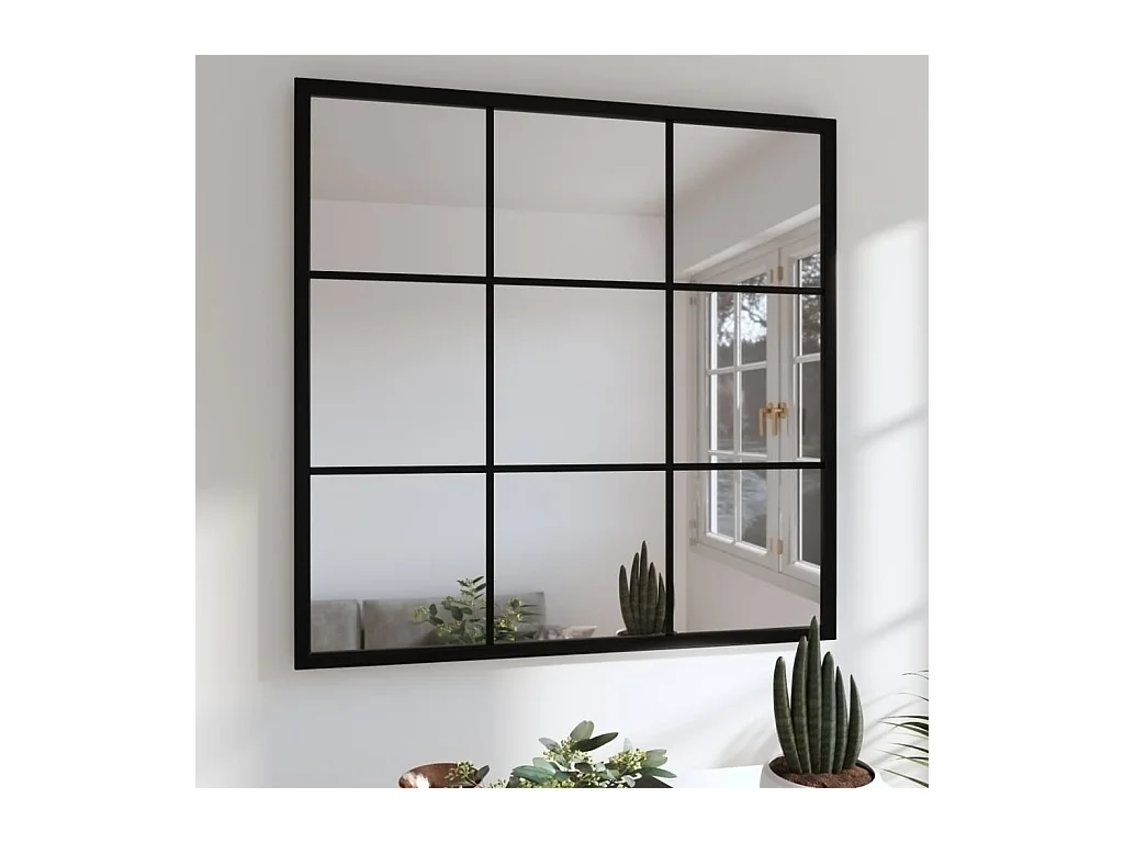 Schwarzer Wandspiegel 60x60 cm Metall