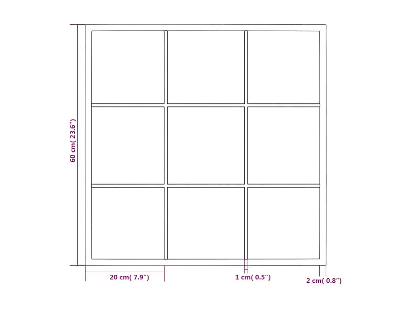 Schwarzer Wandspiegel 60x60 cm Metall