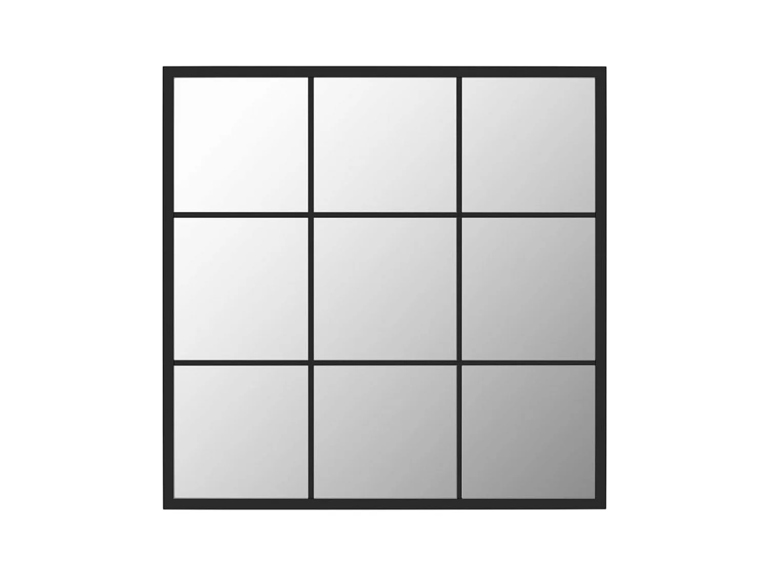 Zwarte wandspiegel 60x60 cm metaal