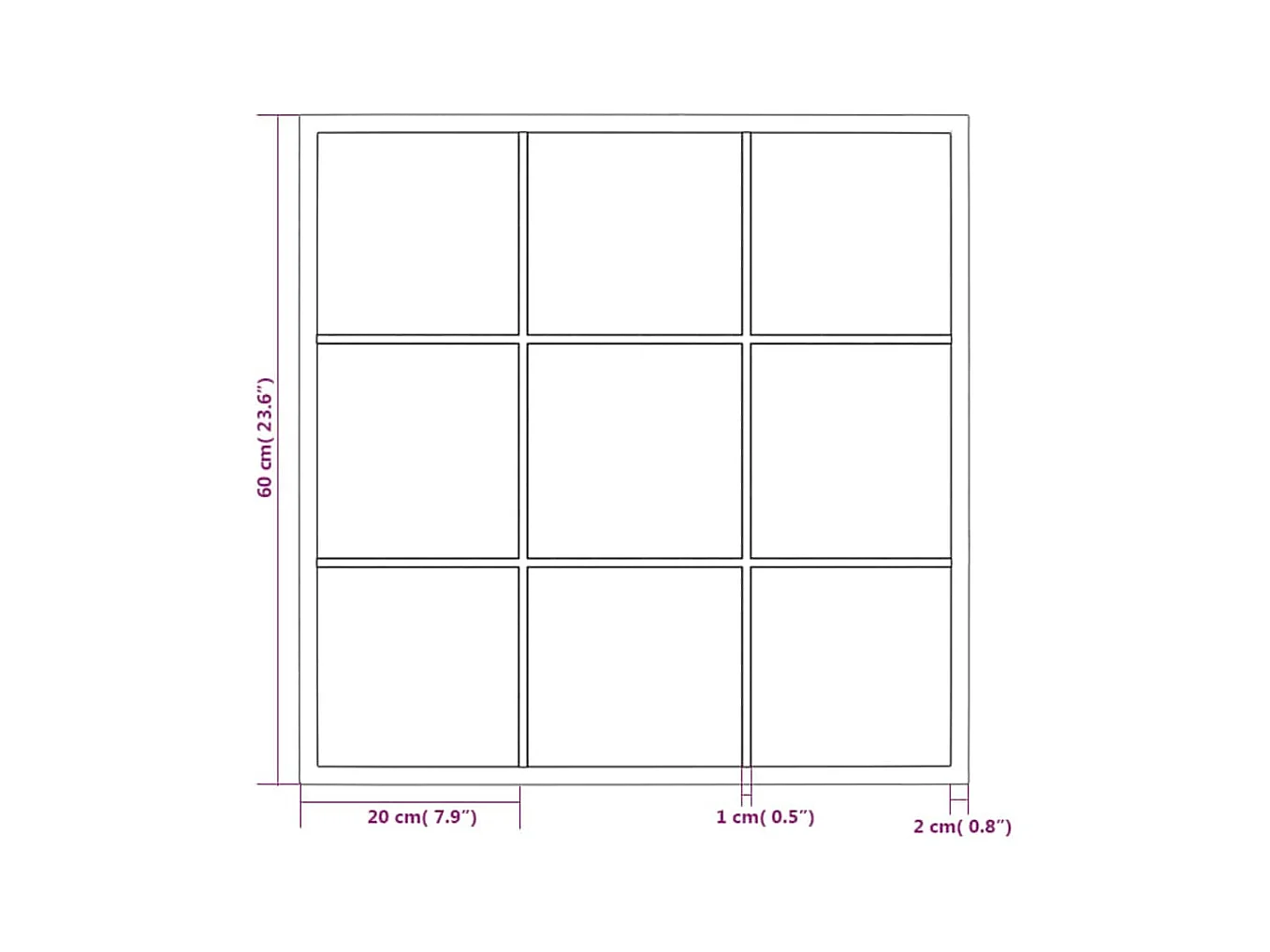 Zwarte wandspiegel 60x60 cm metaal