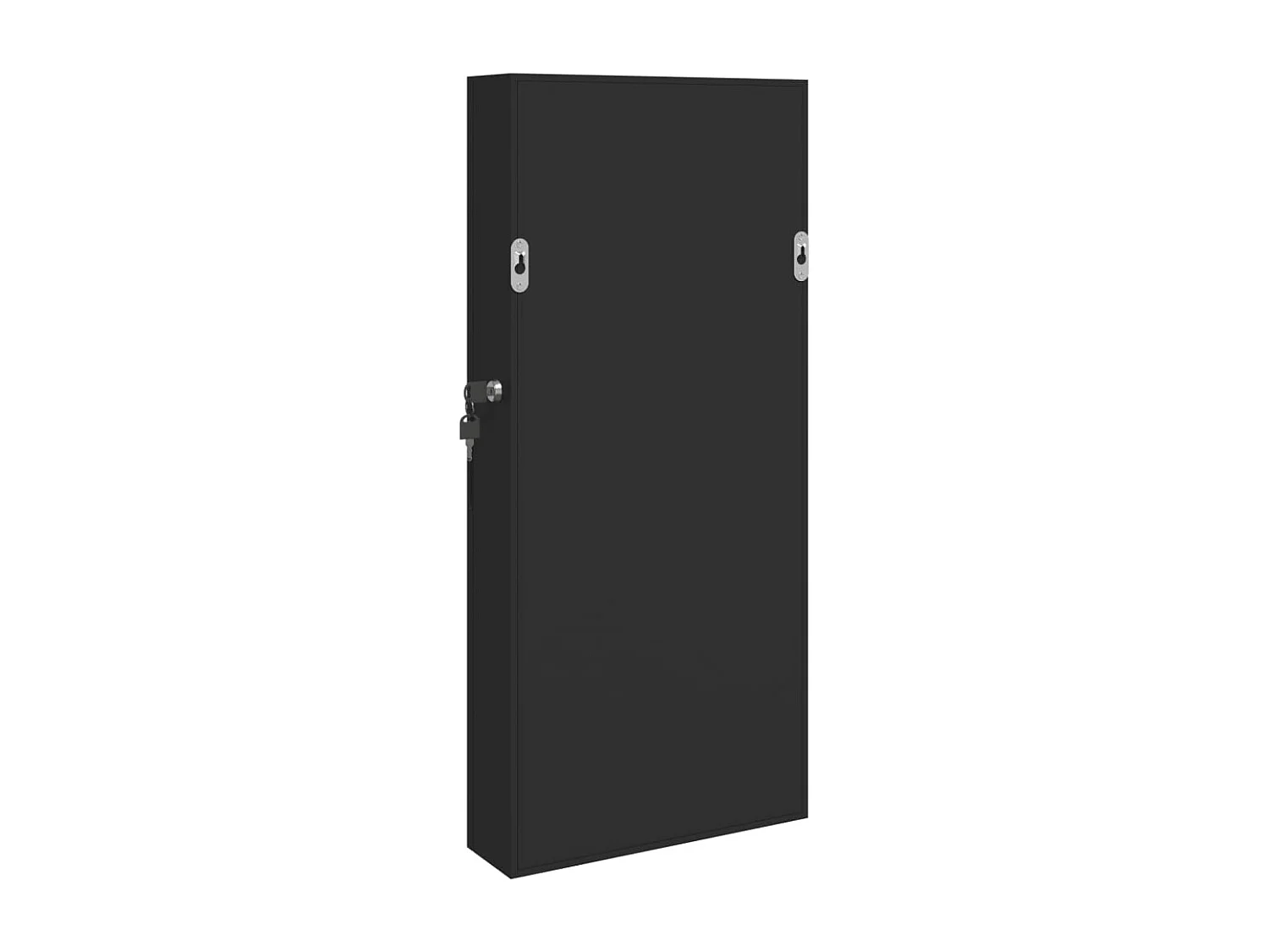 Mobile portagioie con specchio da parete nero 30x8,5x67 cm