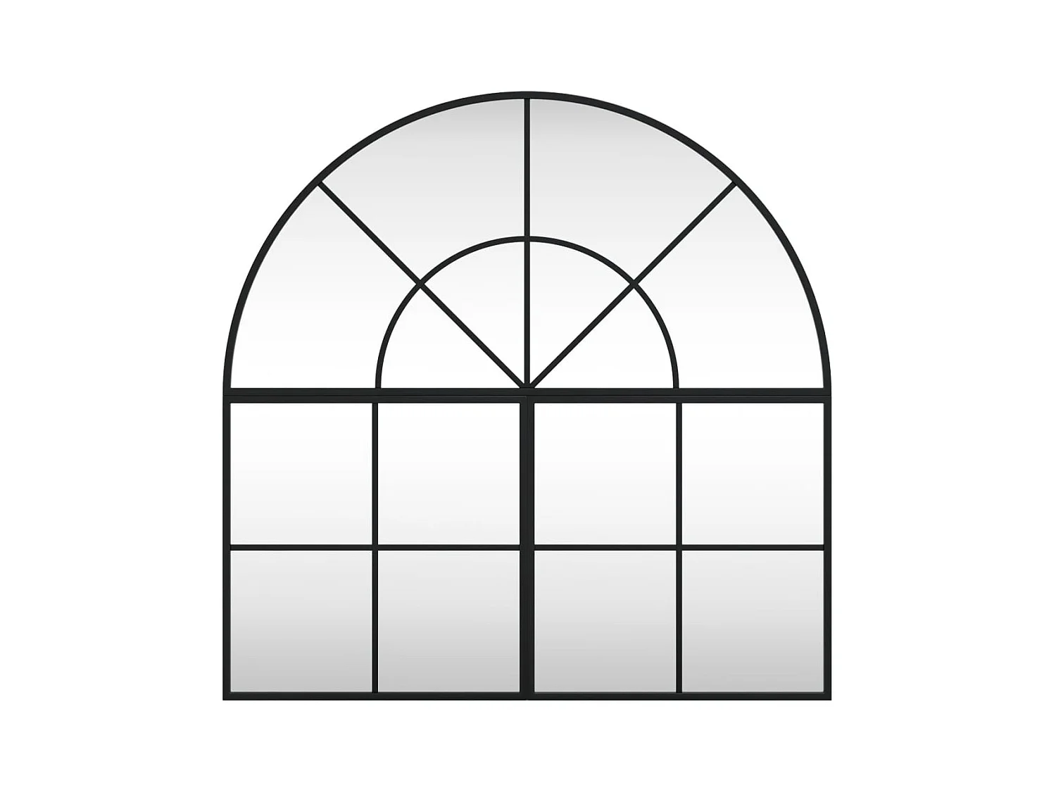 Specchio da parete nero 80x80 cm arco in ferro