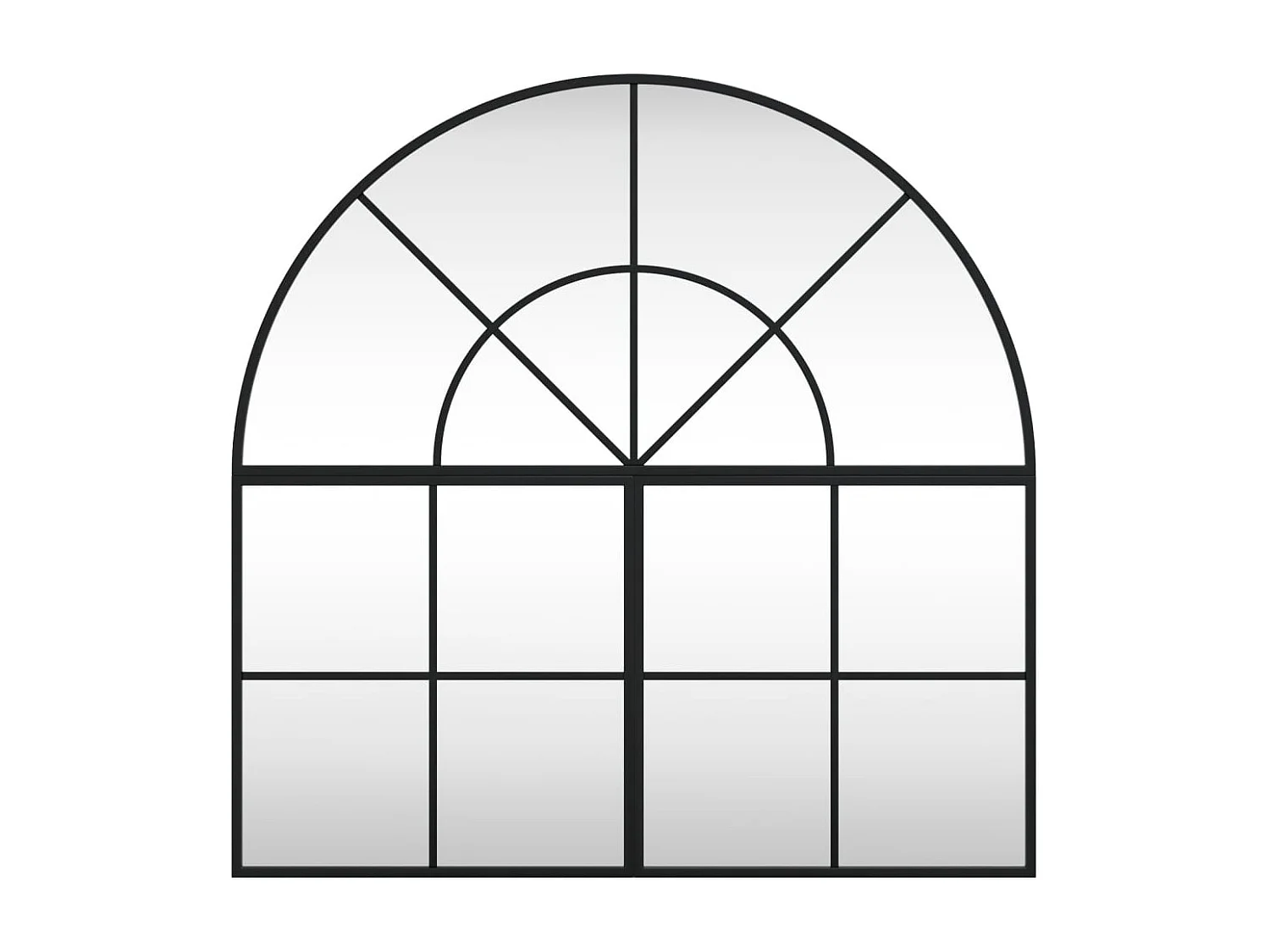 Specchio da parete nero 80x80 cm arco in ferro