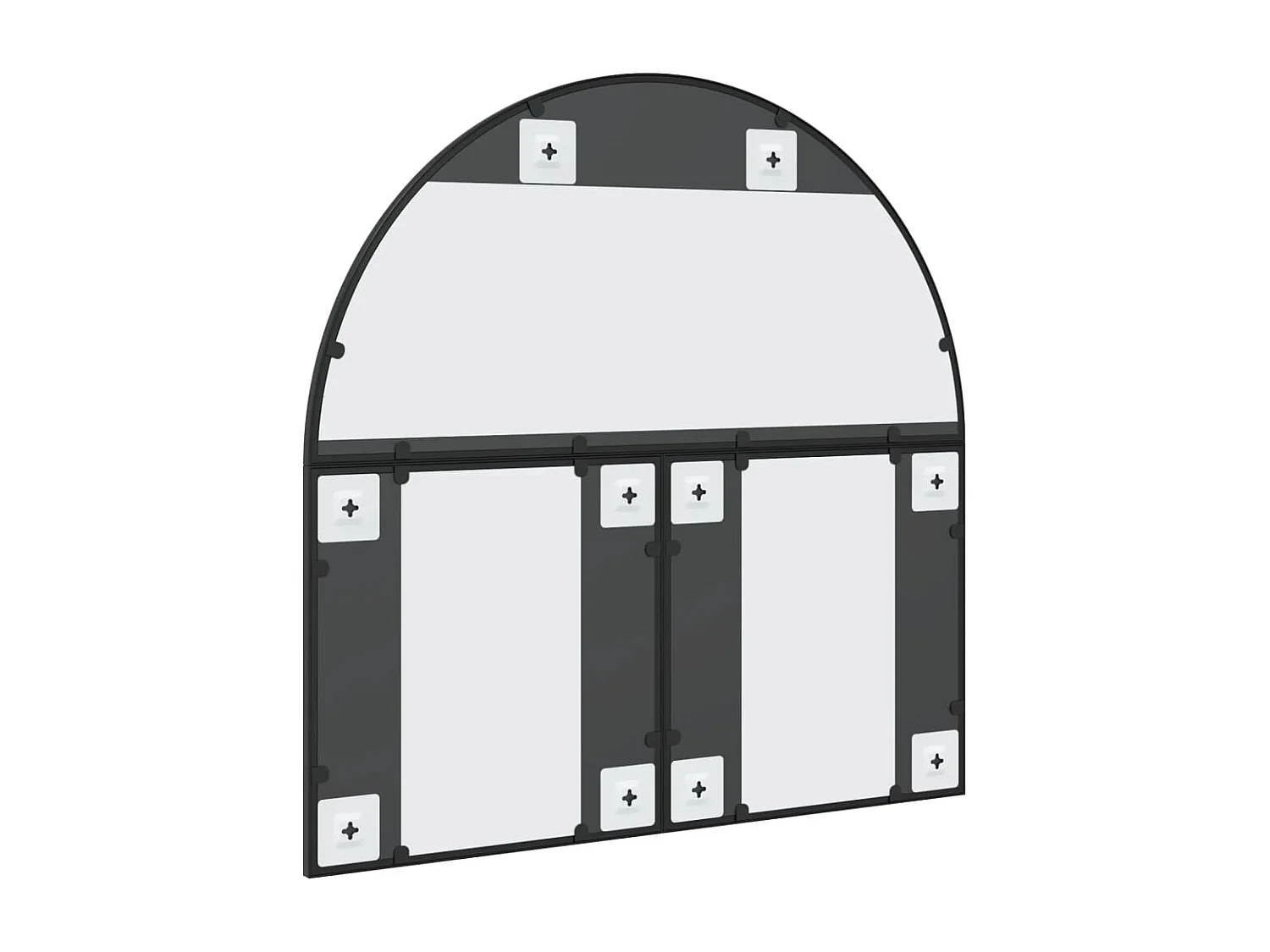 Specchio da parete nero 80x80 cm arco in ferro