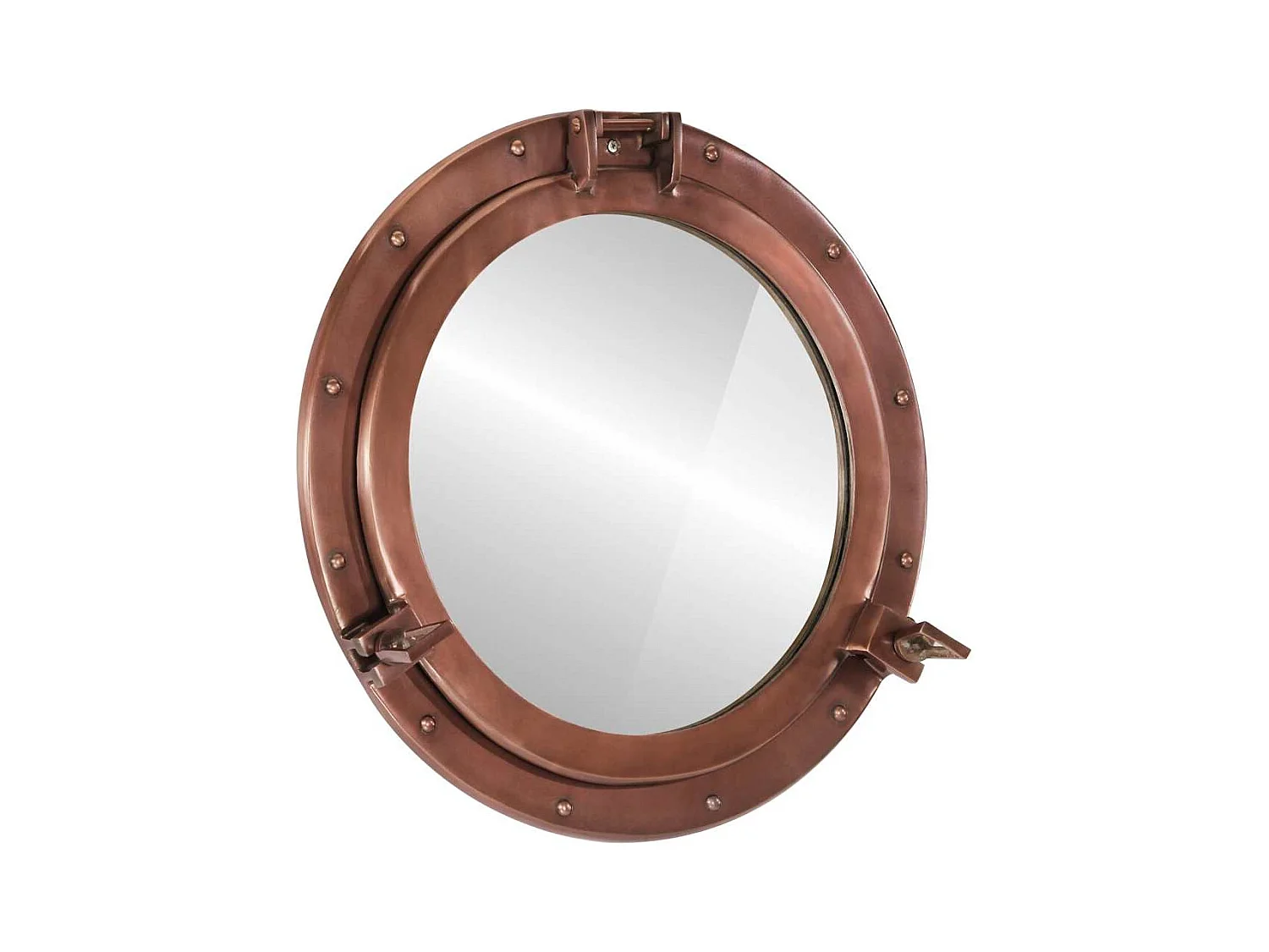 Miroir en forme de hublot mural Ø50 cm aluminium et verre