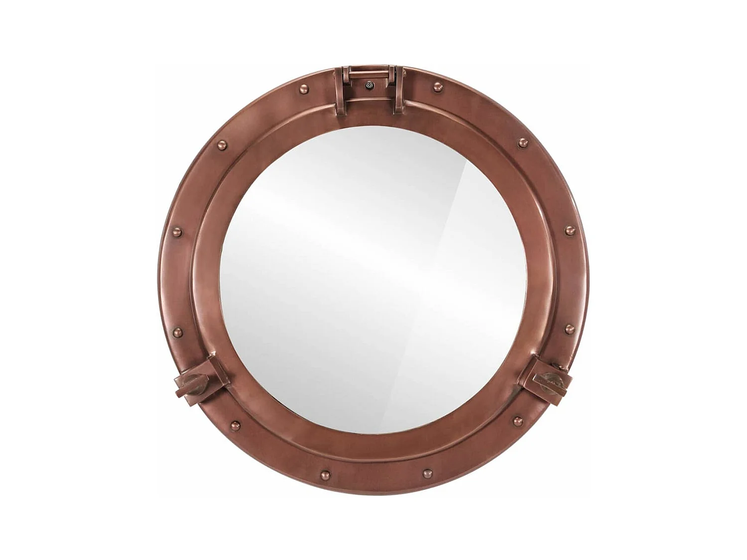 Miroir en forme de hublot mural Ø50 cm aluminium et verre