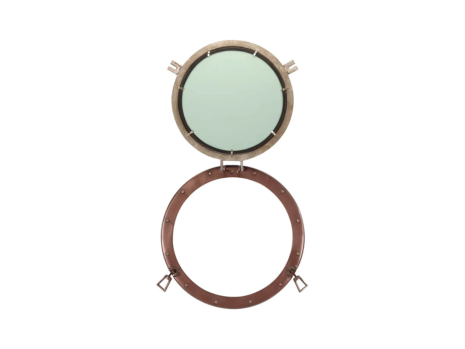 Miroir en forme de hublot mural Ø50 cm aluminium et verre