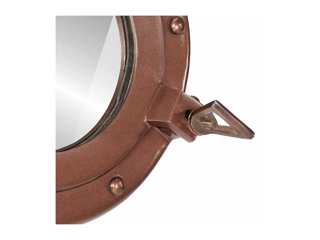 Miroir en forme de hublot mural Ø50 cm aluminium et verre