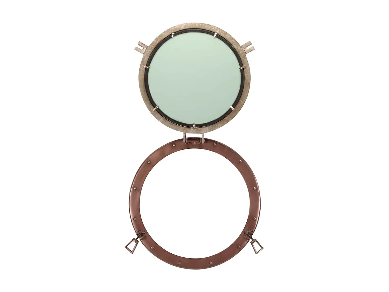 Miroir en forme de hublot mural Ø50 cm aluminium et verre