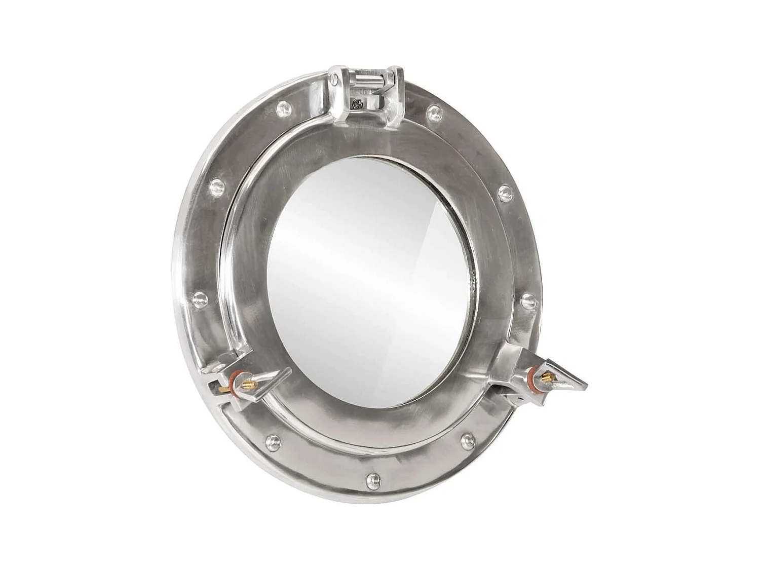 Miroir en forme de hublot mural Ø30 cm aluminium et verre