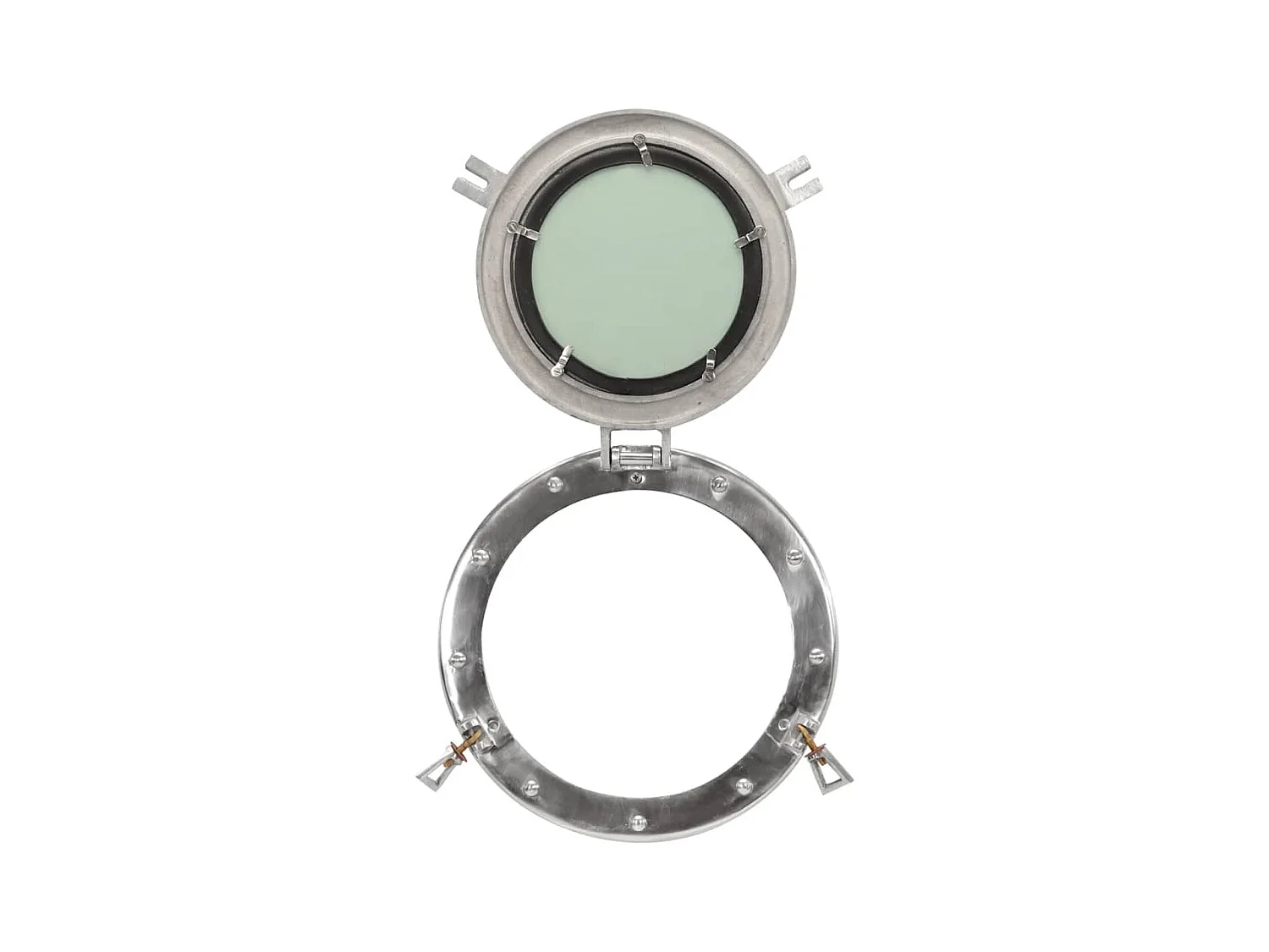 Specchio da parete a forma di oblò Ø30 cm alluminio e vetro