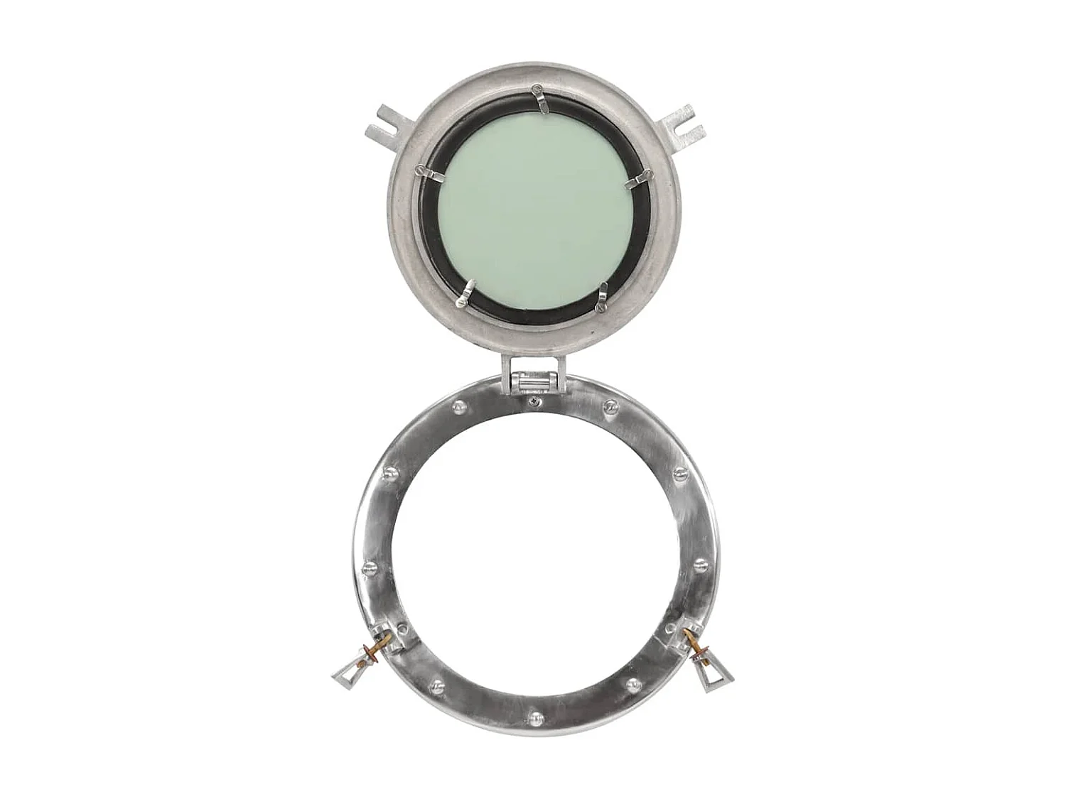 Miroir en forme de hublot mural Ø30 cm aluminium et verre