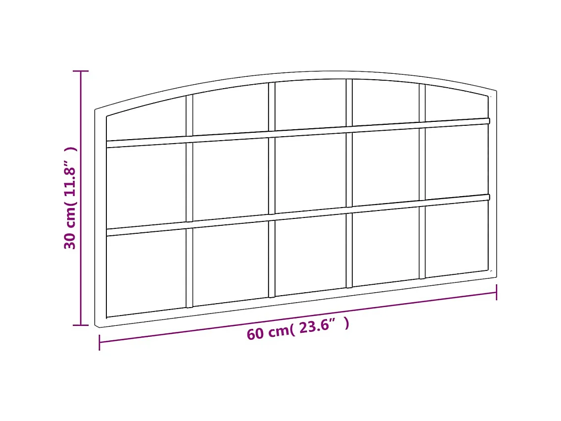 Zwarte wandspiegel 60x30 cm ijzeren boog