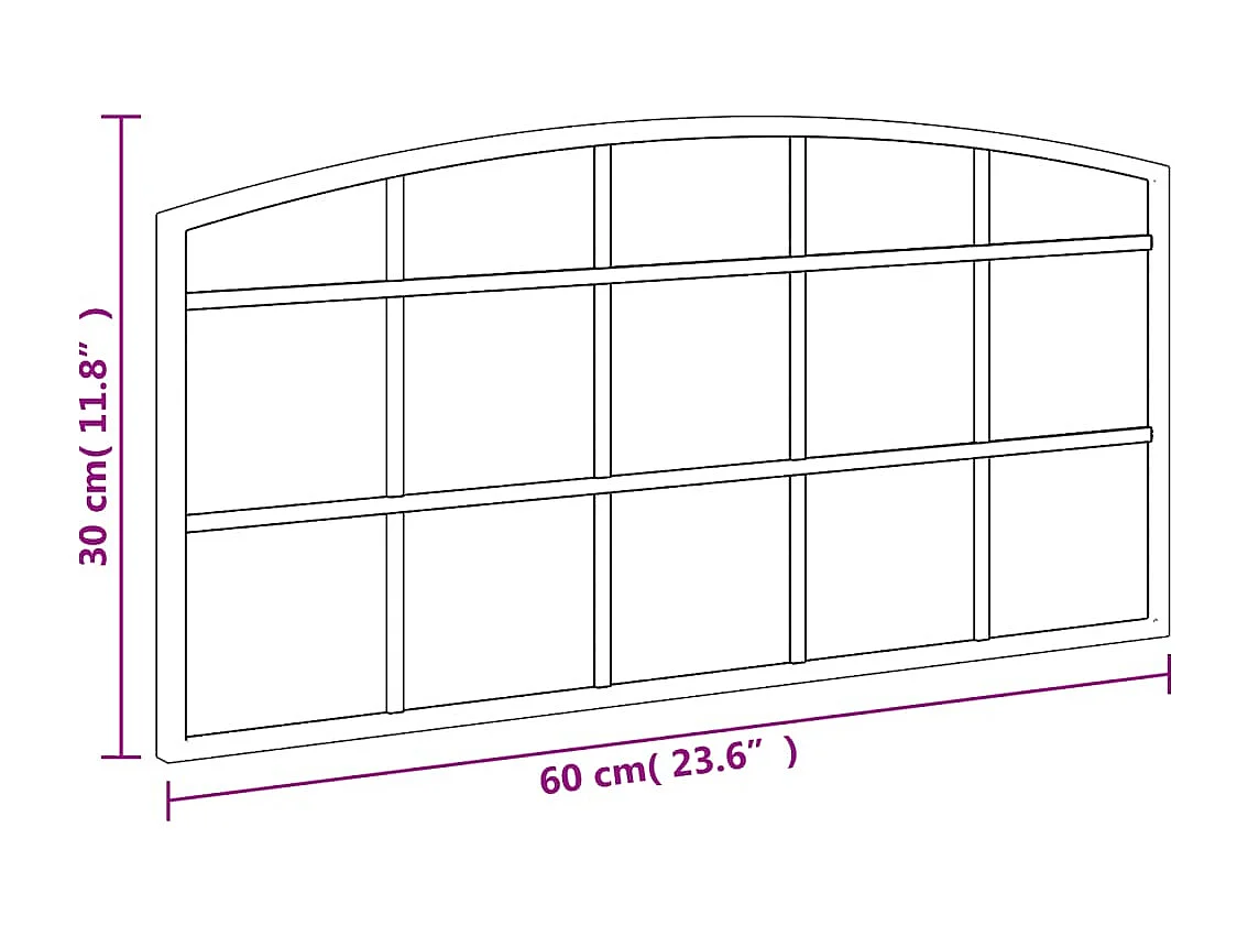 Espejo de pared negro 60x30 cm arco de hierro